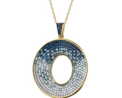 Złota zawieszka z cyrkoniami