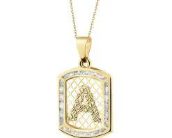 Złota zawieszka z cyrkoniami - litera A