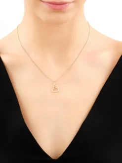 Złota zawieszka z cyrkoniami - serca