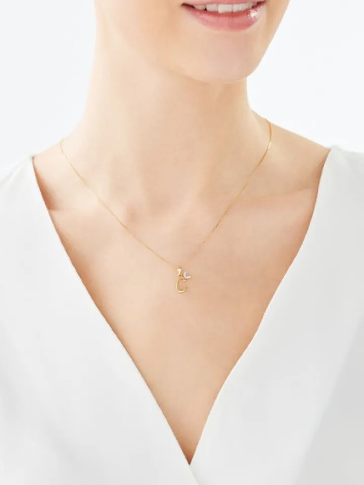 Złota zawieszka z cyrkoniami - litera C