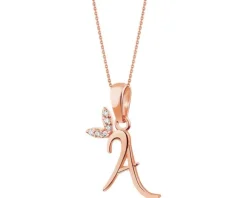 Złota zawieszka z cyrkoniami - litera A