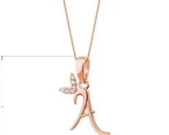 Złota zawieszka z cyrkoniami - litera A