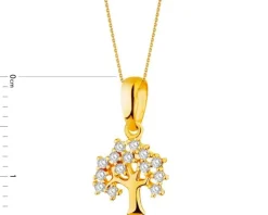 Złota zawieszka z cyrkoniami - drzewko