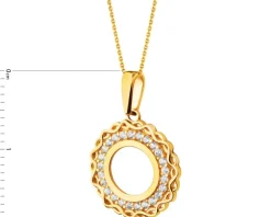 Złota zawieszka z cyrkoniami - rozeta