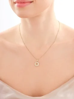 Złota zawieszka z cyrkoniami - rozeta