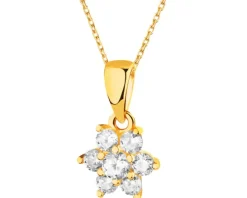Złota zawieszka z cyrkoniami - kwiat