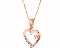 Złota zawieszka z cyrkoniami - serce