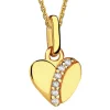 Złota zawieszka z cyrkoniami - serce