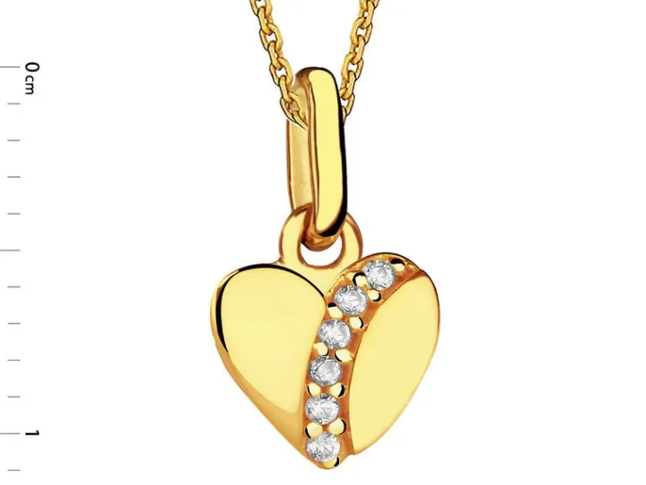 Złota zawieszka z cyrkoniami - serce