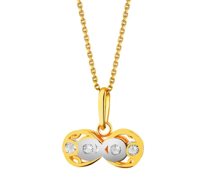 Złota zawieszka z cyrkoniami - nieskończoność