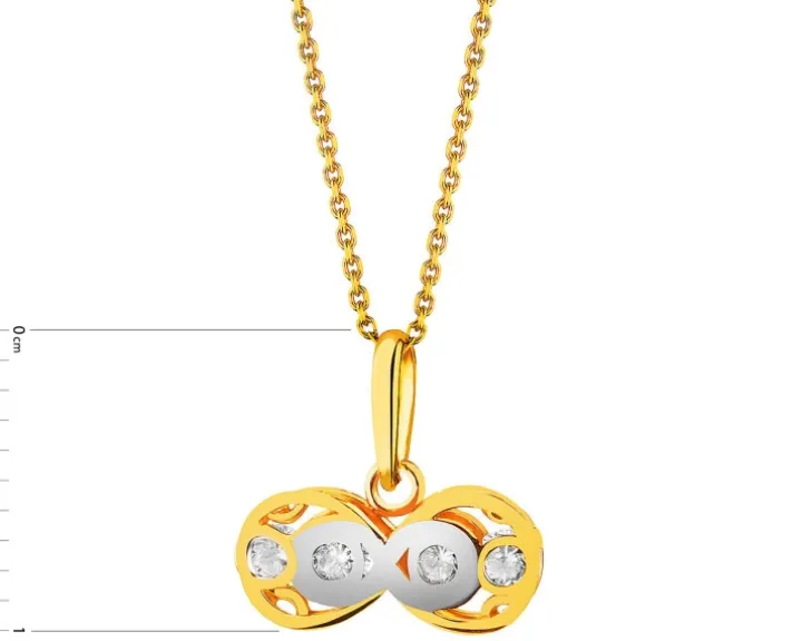 Złota zawieszka z cyrkoniami - nieskończoność