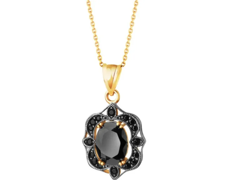 Złota zawieszka z cyrkoniami