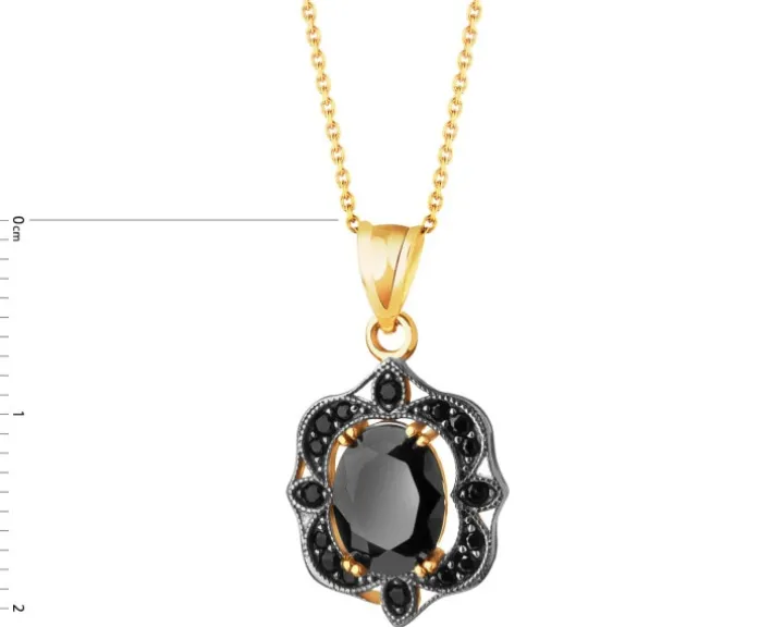 Złota zawieszka z cyrkoniami