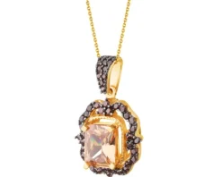 Złota zawieszka z cyrkoniami