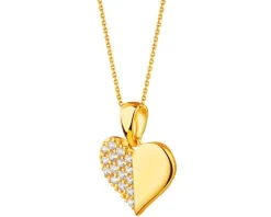 Złota zawieszka z cyrkoniami - serce