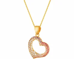 Złota zawieszka z cyrkoniami - serce