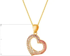 Złota zawieszka z cyrkoniami - serce