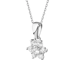 Złota zawieszka z cyrkoniami - kwiat