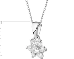 Złota zawieszka z cyrkoniami - kwiat