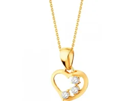 Złota zawieszka z cyrkoniami - serce
