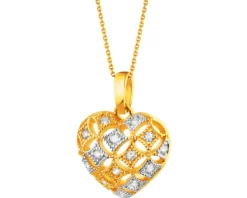 Złota zawieszka z cyrkoniami - serce