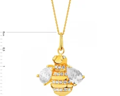 Złota zawieszka z cyrkoniami - pszczółka