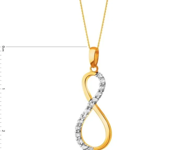 Złota zawieszka z cyrkoniami - nieskończoność