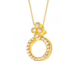 Złota zawieszka z cyrkoniami