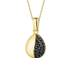 Złota zawieszka z cyrkoniami - łezka