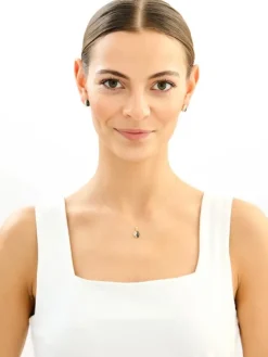 Złota zawieszka z cyrkoniami - łezka