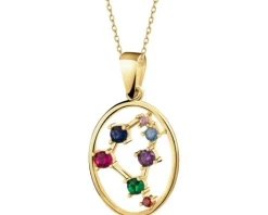 Złota zawieszka z cyrkoniami - Koziorożec