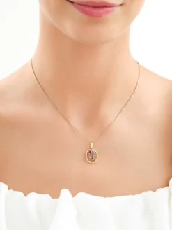 Złota zawieszka z cyrkoniami - Koziorożec