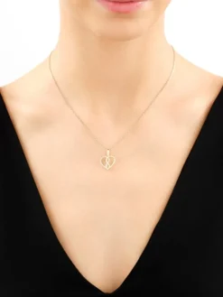 Złota zawieszka z cyrkoniami - serce, nieskończoność