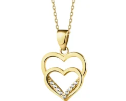Złota zawieszka z cyrkoniami - serca