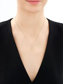 Złota zawieszka z cyrkoniami - serca