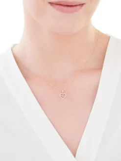 Złota zawieszka z cyrkoniami - serce, EKG serca