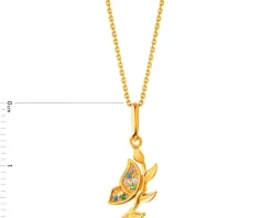 Złota zawieszka z cyrkoniami - motyl