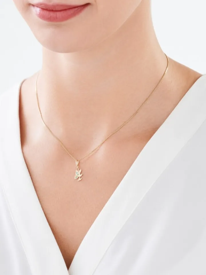 Złota zawieszka z cyrkoniami - motyl