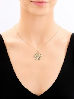 Złota zawieszka z cyrkoniami - rozeta