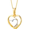 Złota zawieszka z cyrkoniami - serce