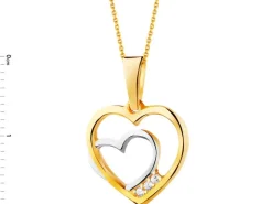 Złota zawieszka z cyrkoniami - serce