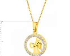 Złota zawieszka z cyrkoniami - aniołek