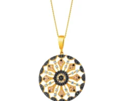 Złota zawieszka z cyrkoniami - rozeta