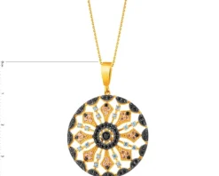 Złota zawieszka z cyrkoniami - rozeta