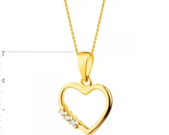 Złota zawieszka z cyrkoniami - serce
