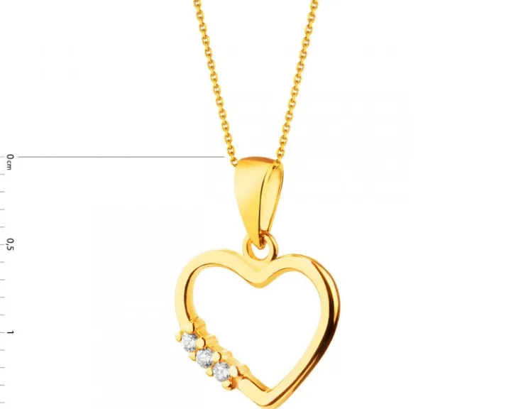 Złota zawieszka z cyrkoniami - serce