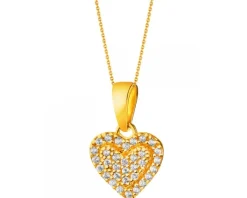 Złota zawieszka z cyrkoniami - Serce