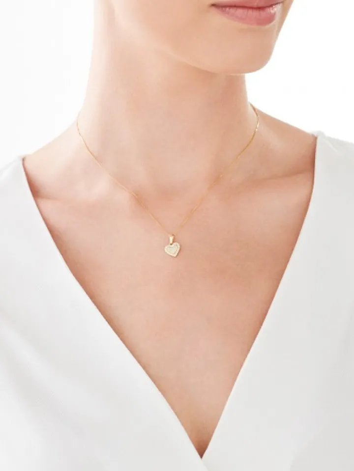 Złota zawieszka z cyrkoniami - Serce