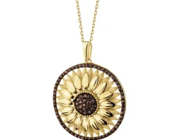 Złota zawieszka z cyrkoniami - kwiat