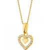 Złota zawieszka z cyrkoniami - Serce
